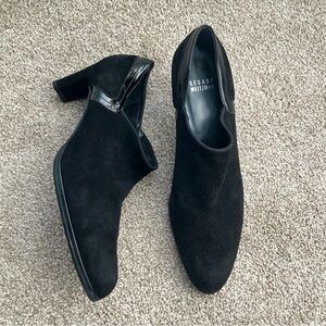 Stuart Weitzman Black Suede Mule Heeled Booties Size 8 1/2M